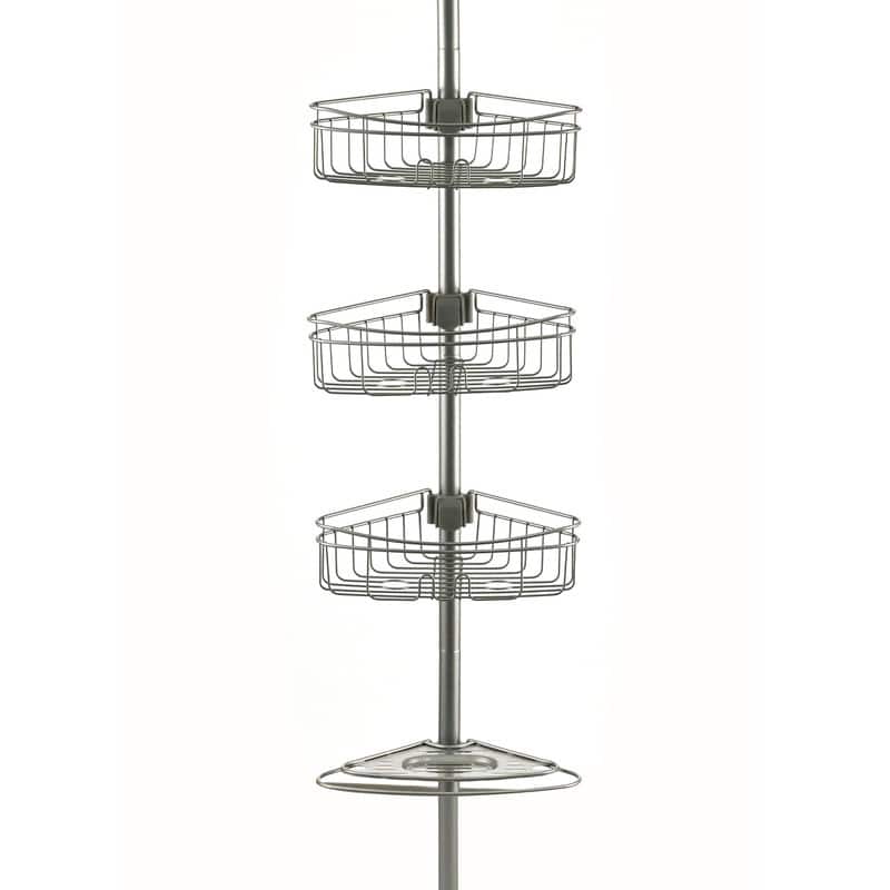 Utopia Alley 4 Tier Tension Pole Shower Caddy with 3 Baskets & Soap Tray Shelf
