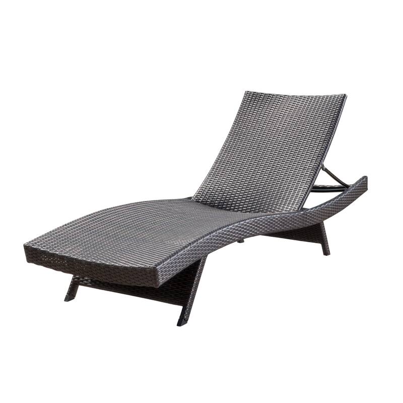 Salem Outdoor Wicker Adjustable Chaise Lounge with Cushion by Christopher Knight Home