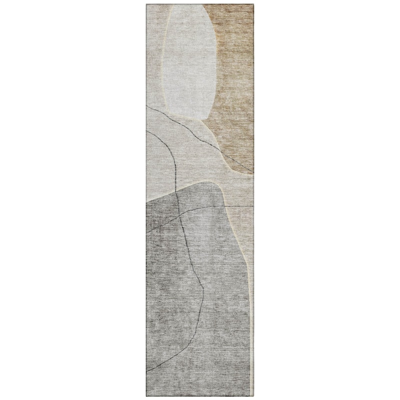 Machine Washable Indoor/ Outdoor Chantille Abstract Contemporary Rug