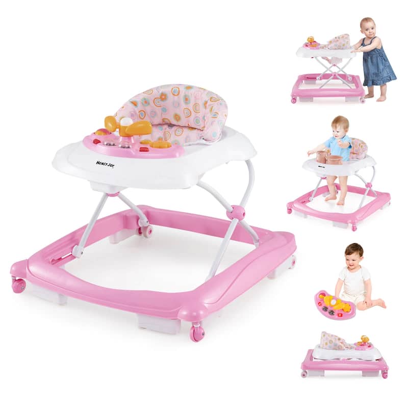 Honeyjoy Foldable Baby Walker with 3 Adjustable Heights Comfy Padded - See Details