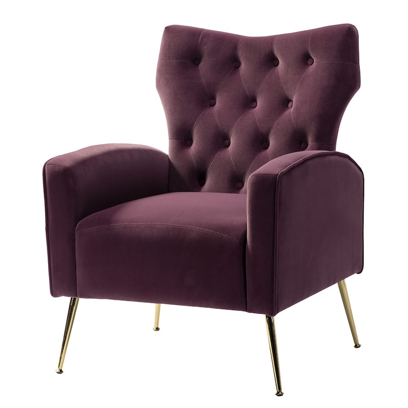 Abadiana Accent Tufted Chair with Metal Base by HULALA HOME