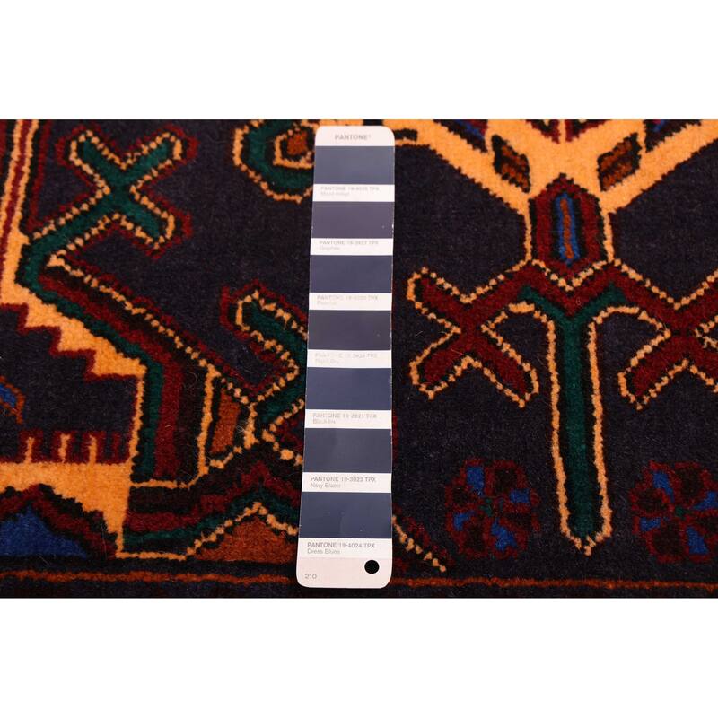 ECARPETGALLERY Hand-knotted Teimani Dark Navy Wool Rug - 4'0 x 7'1