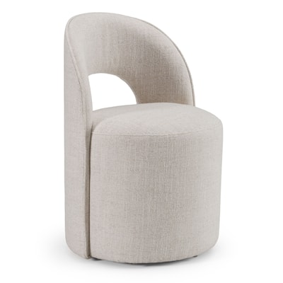 Modrest Gordon Modern Cream Fabric Swivel Dining Chair