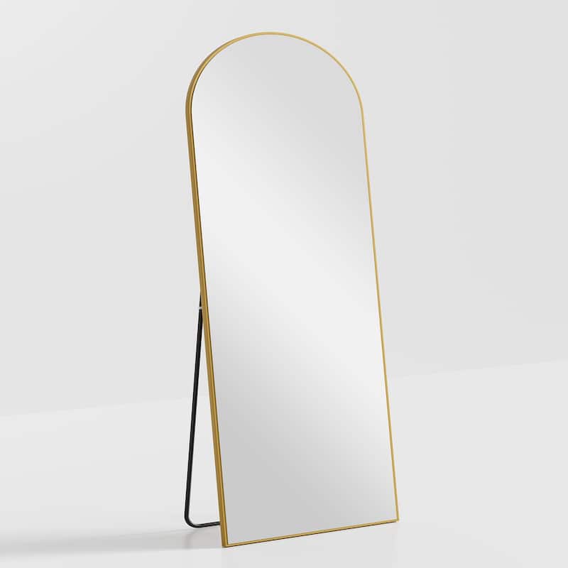 Nonfriable Arched Wood Mirror Wall Mirror Dressing Mirror With Stand