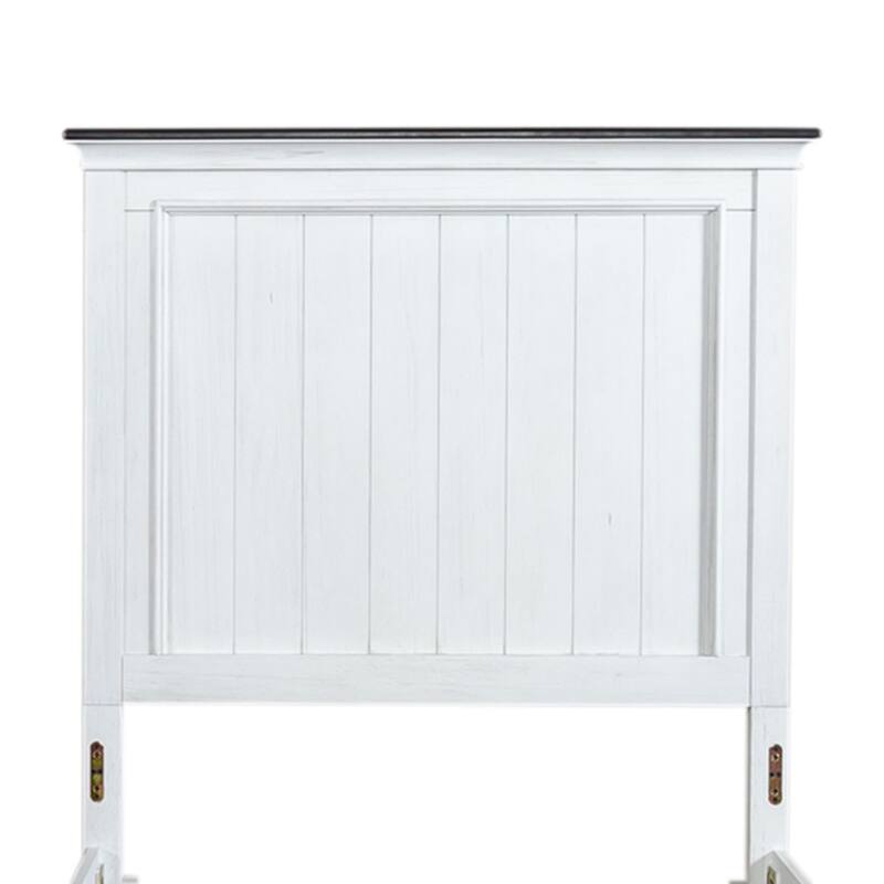 Allyson Park Wirebrushed White Charcoal Twin Panel Headboard