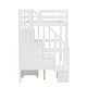 preview thumbnail 8 of 10, Wood Twin Loft Bed with Desk & Drawers, Staircase & Guardrails, White