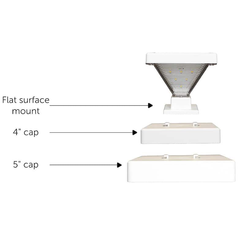 Luxor Outdoor Solar LED Deck Post Cap Light with Hi/Lo Options (2-PK)