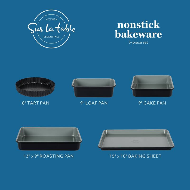 Sur La Table Kitchen Essential Carbon Steel Bakeware Set W/Premium PFA Free Grey Ceramic Nonstick