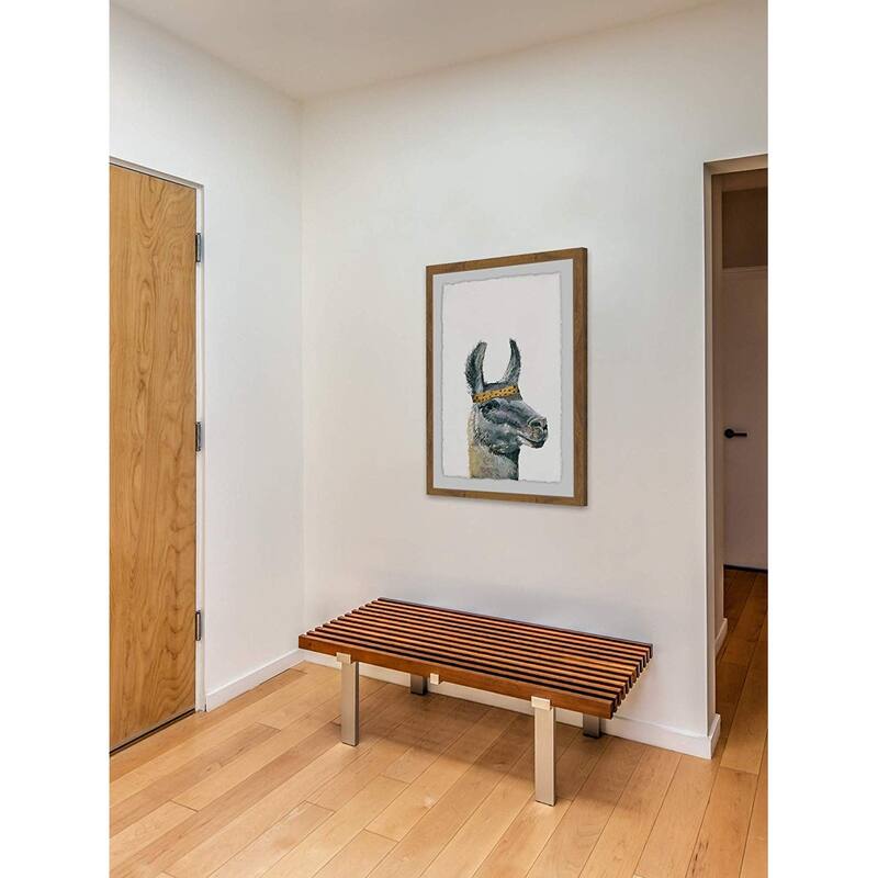 Llama Bandana Framed Wall Art, Elegant Home Touch - Sophisticated Artwork for Refined Décor