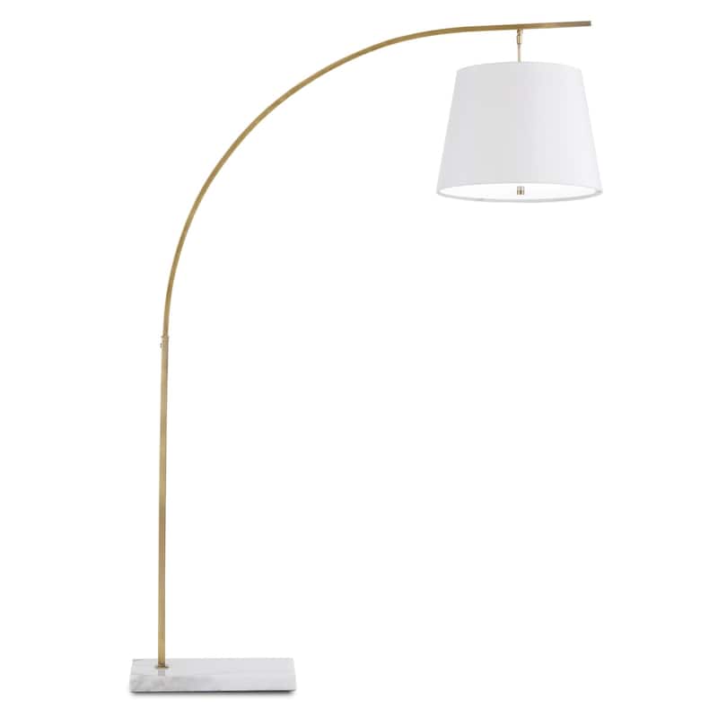Currey & Company Cloister Medium Brass Floor Lamp - 70"h x 17"w x 46"d