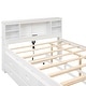 preview thumbnail 9 of 26, Full Size Platform Kids Bed Frame with Storage Headboard, USB, Twin Size Trundle and 3-Drawers for Bedroom, White