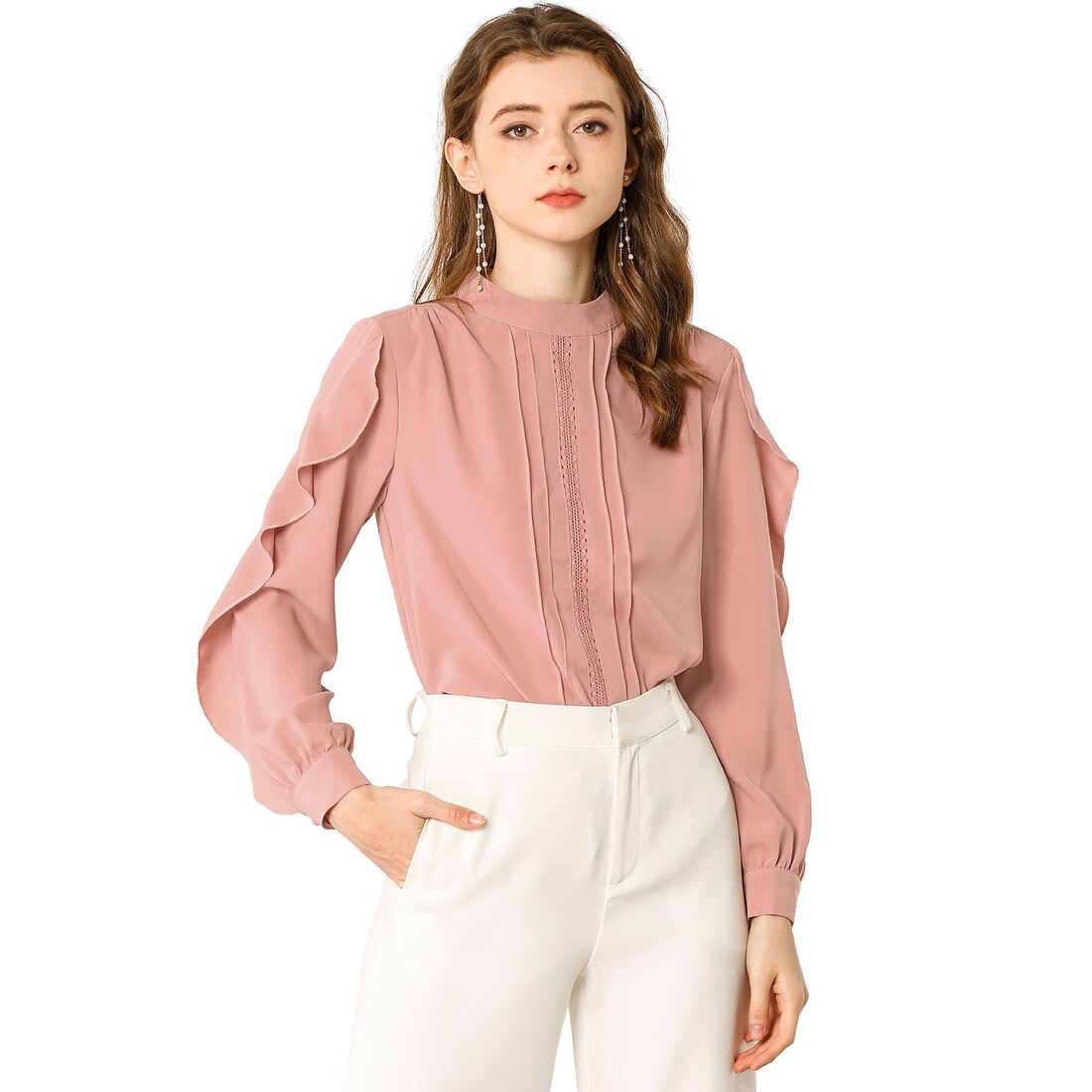 pink formal blouse