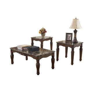 Ashley T533 13 North Shore Dark Brown Occasional Table Set W Hand Finished Overstock Com Shopping The Best Deals On Coffee Sofa End Tables