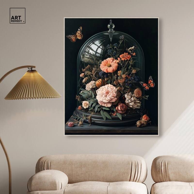 Bell Jar Garden I Canvas by Art Remedy