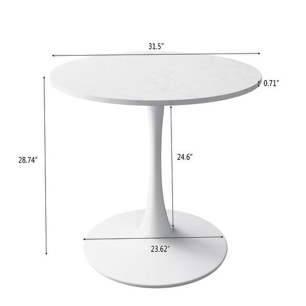 Round Dining Table with Printed Marble Table Top Metal Base - Bed Bath ...