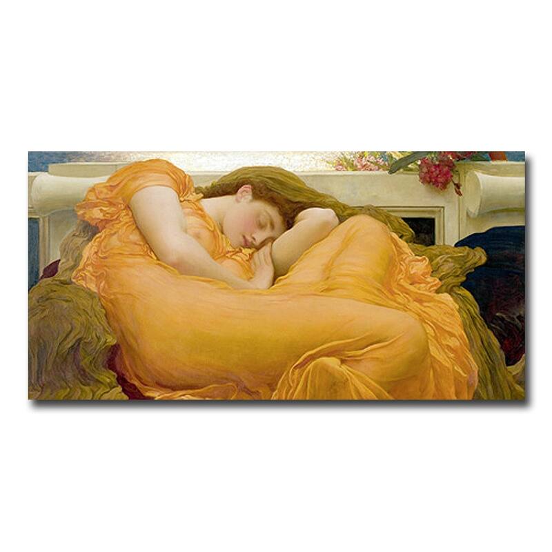 Flaming June by Frederic Leighton Gallery Wrapped Canvas Giclee Art (12 in x 24 in)