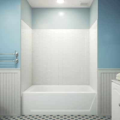 DreamLine QWALL-VS 36 in. D x 56-60 in. W x 62 in. H Acrylic Backwall Kit