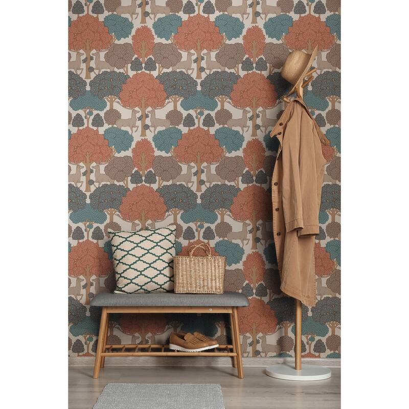 Forest of Arden Apricot Deer Wallpaper