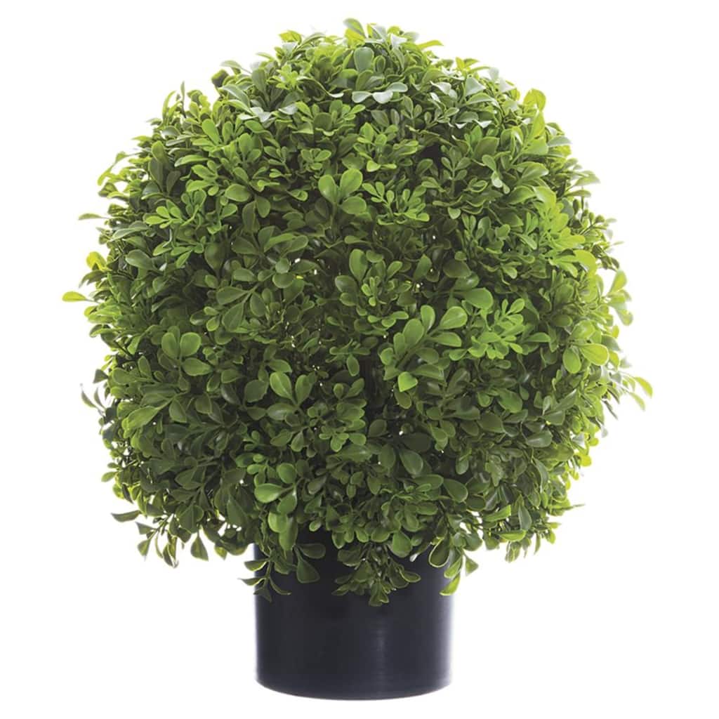 16" Artificial Potted Boxwood Topiary Ball