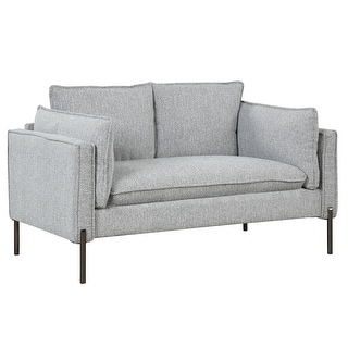 56" Modern Style Sofa Linen Fabric Loveseat Small Love Seats Couch for ...