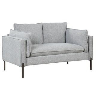 Linen Fabric Upholstered Loveseat Sofa with USB Charging Ports - Bed ...