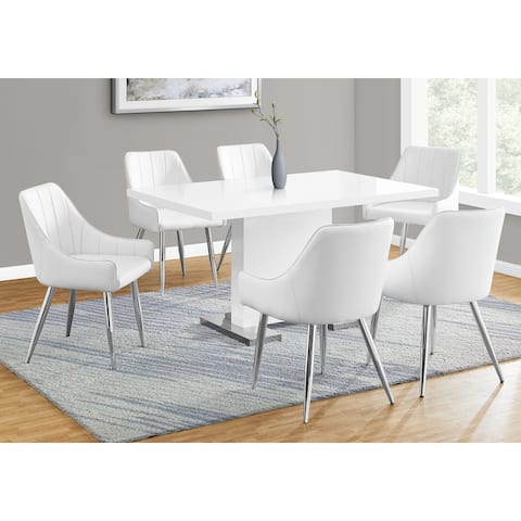 Monarch 1090 High Glossy White 35nch x 60nch Dining Table