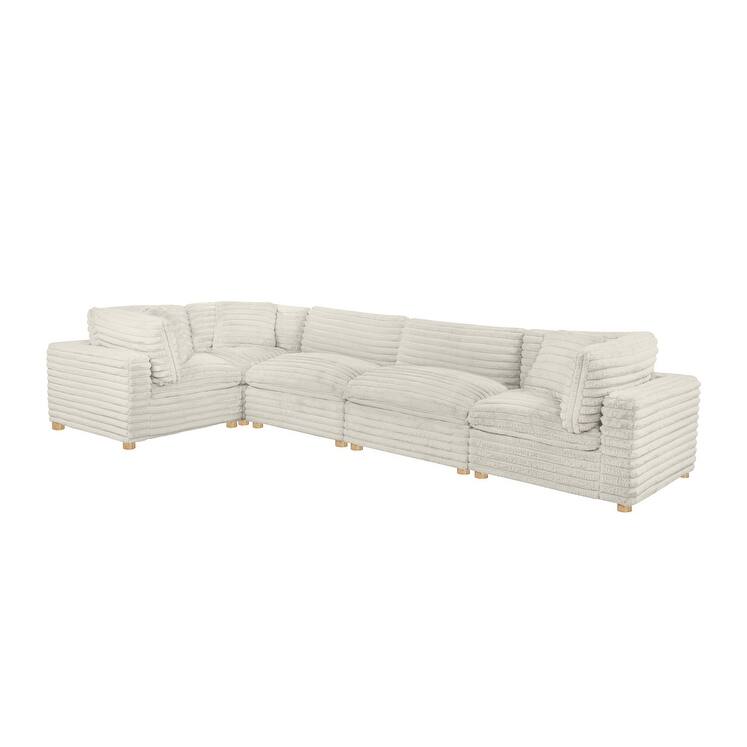 Best Quality Furniture 4-Piece Section Corduroy Modular