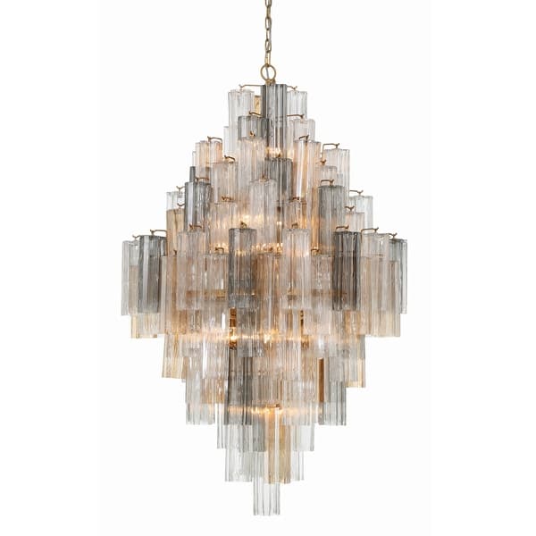 slide 2 of 11, Crystorama Lighting Group ADD-319-AU Addis 20 Light 31" Wide Crystal Aged Brass