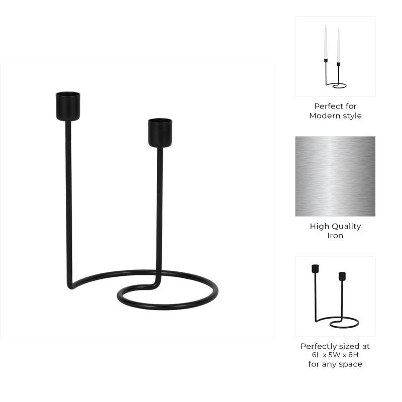 Decorative Sculptural Wire Double Taper Candle Holder