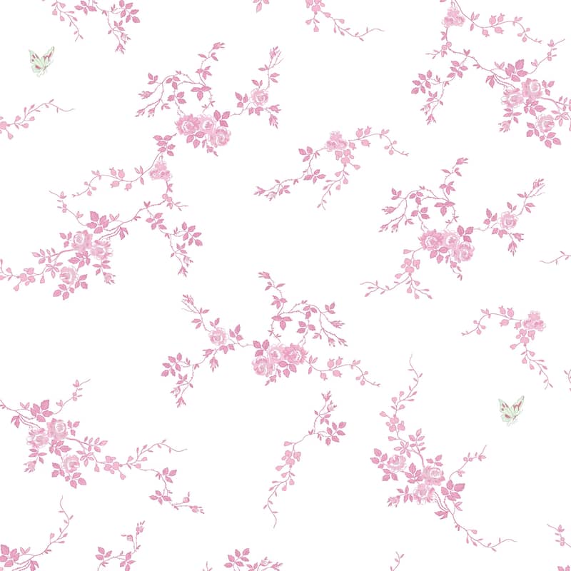 Shabby Chic by Rachel Ashwell Butterflies Pink Wallpaper