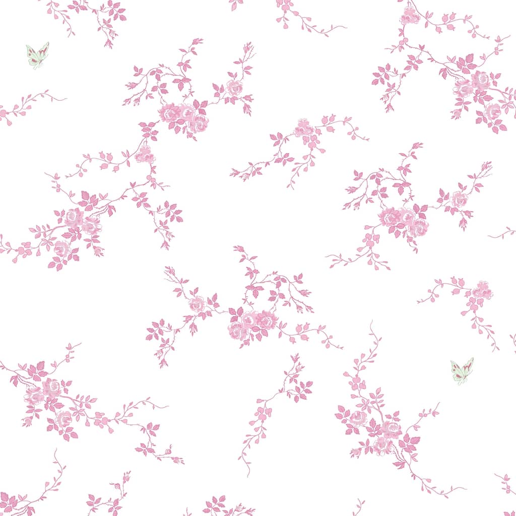 Shabby Chic by Rachel Ashwell Butterflies Pink Wallpaper