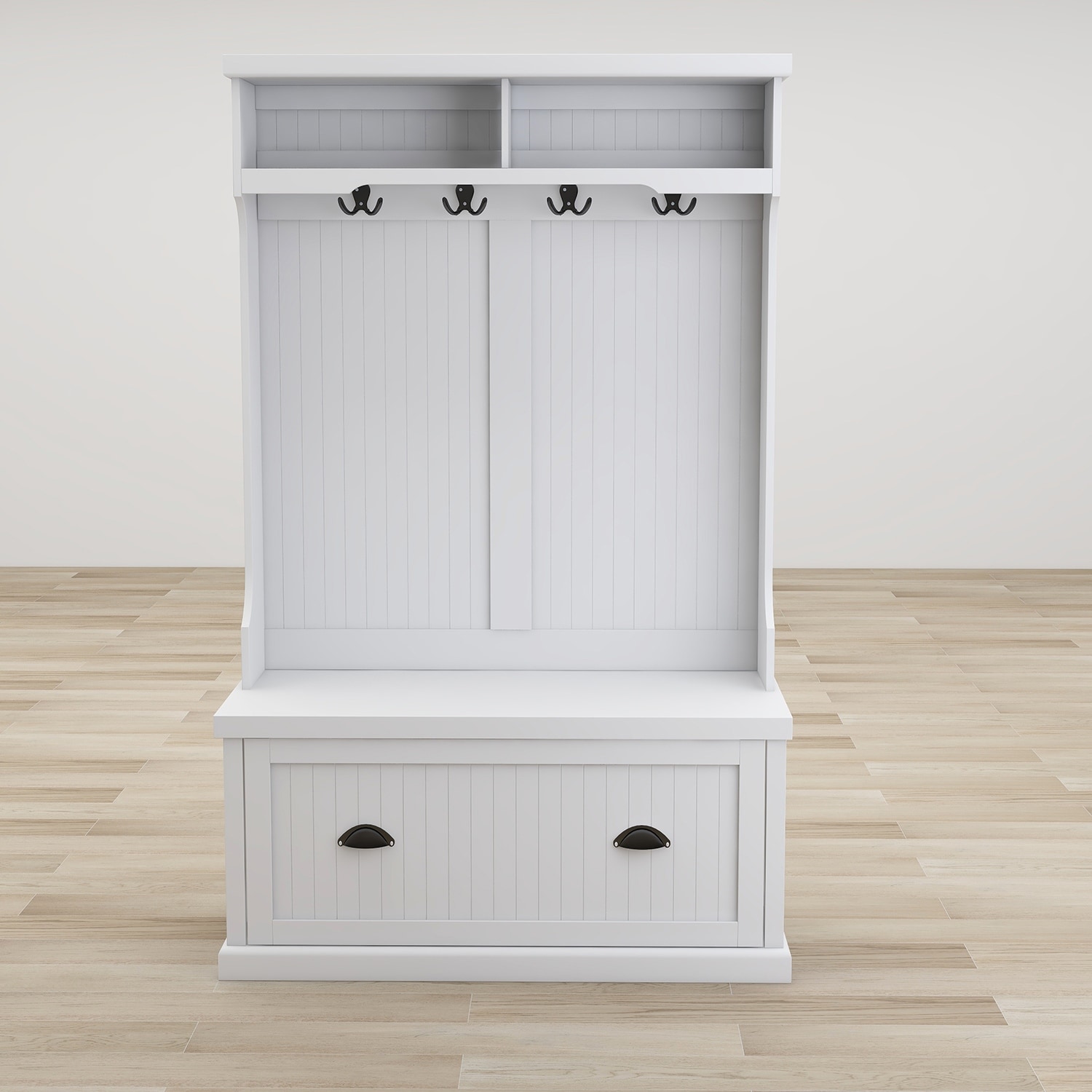 White entryway bench with coat rack hot sale