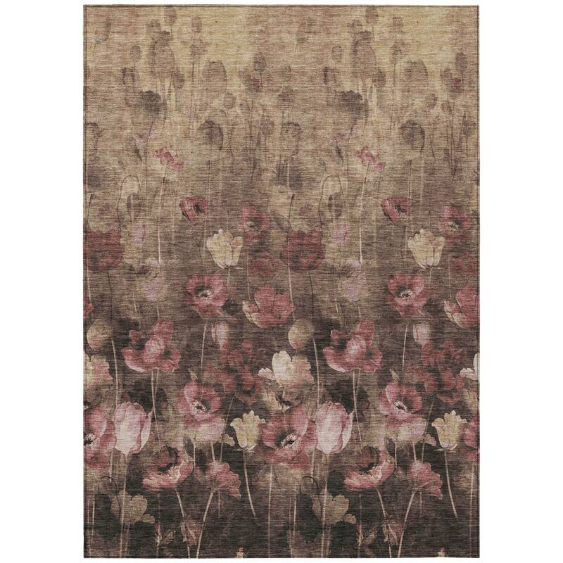 HomeRoots Floral Transitional Rectangle Outdoor Rug