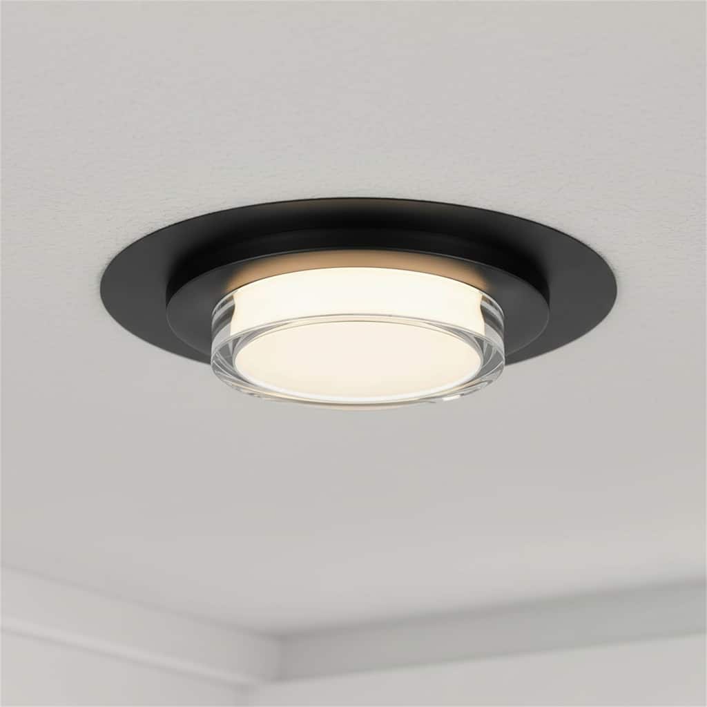 16 inch Square Black Integrated LED Flush Mount