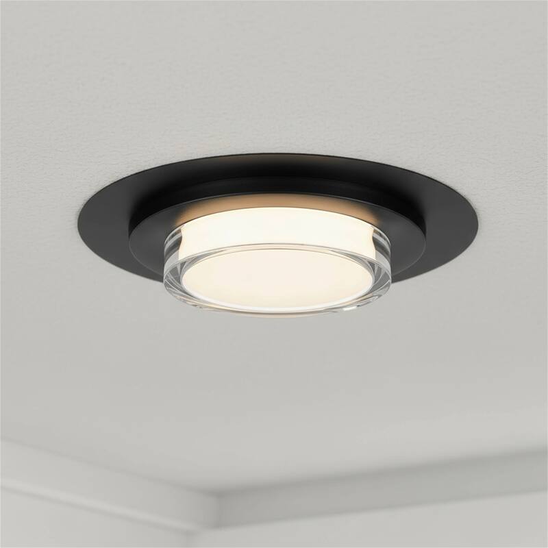 16 inch Square Black Integrated LED Flush Mount - Black