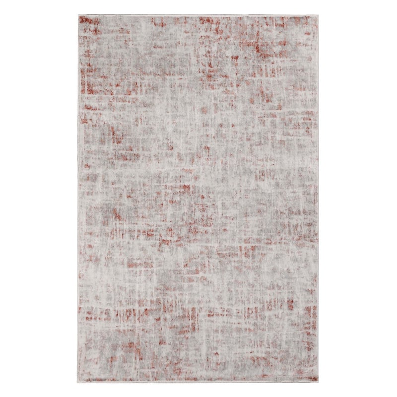 Superior Acer Distressed Abstract Modern Indoor Runner or Area Rug - 7' 6" x 9' 6" - Rust
