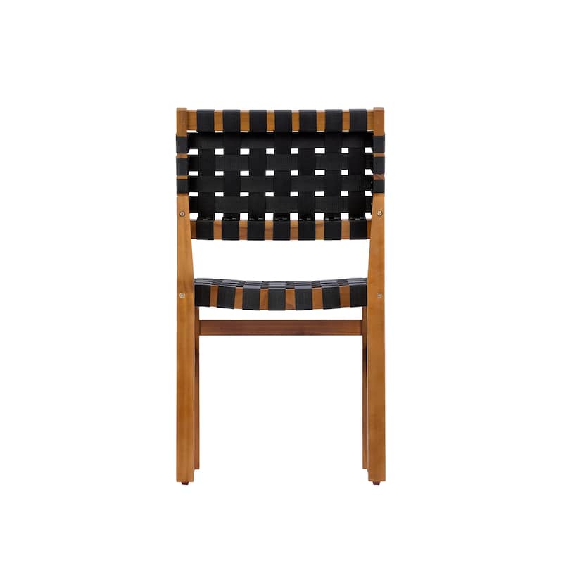 Christopher Knight Home - Orla Outdoor Acacia Wood Dining Set with Woven Rope Side Chairs & Rectangular Slat Table