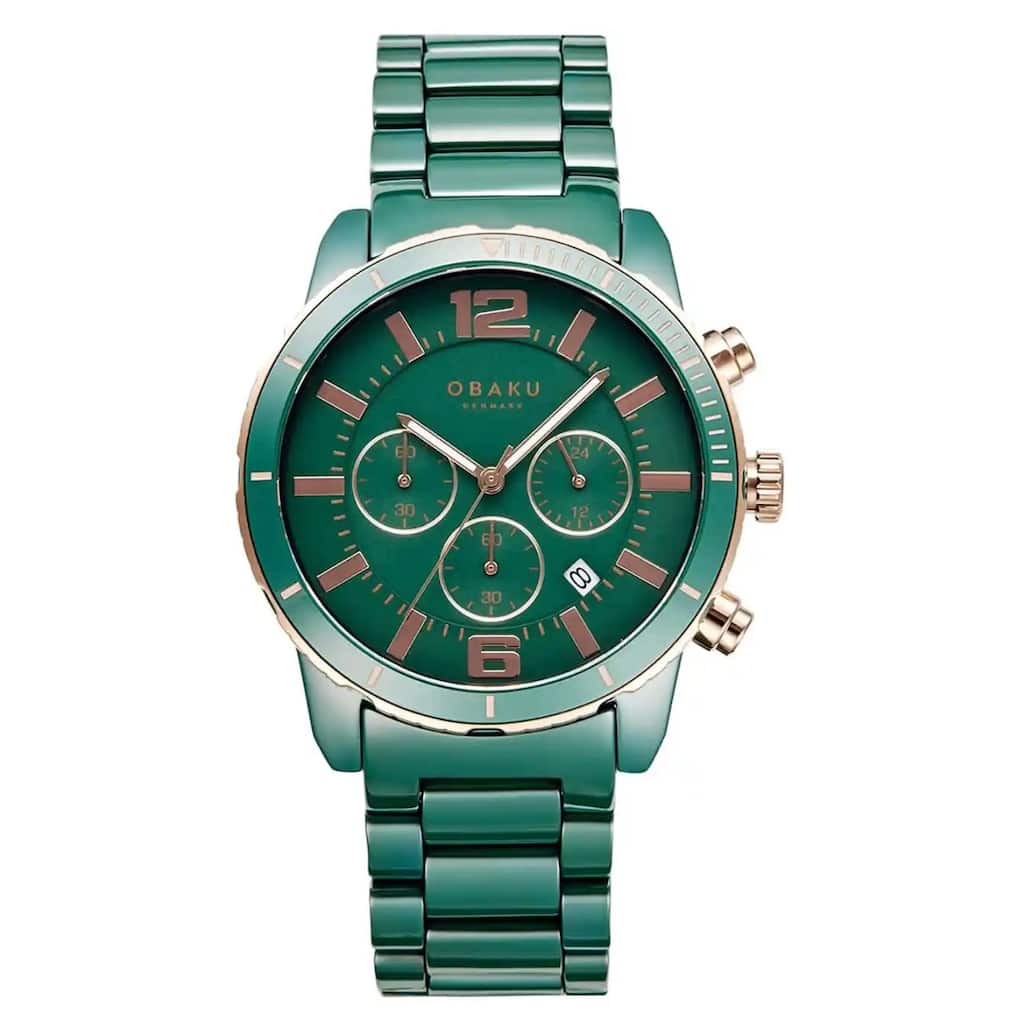 Obaku Men's Falk Green Dial Watch - V278GCEECE - One Size