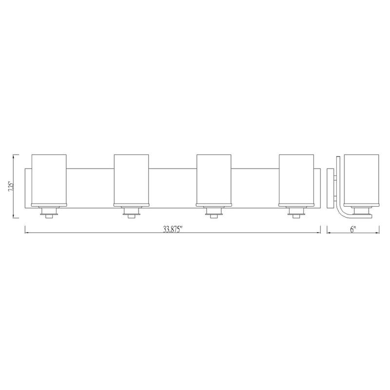 Bellevue ZBF49380 Michell 4 Light 34" Wide Vanity Light