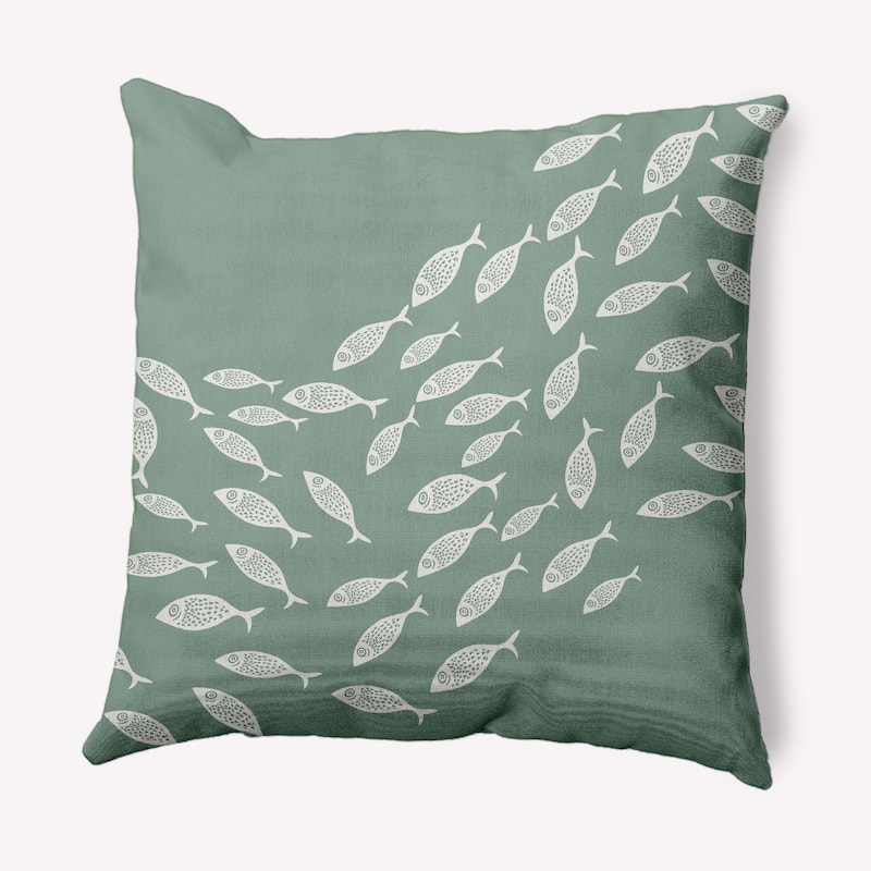 Escuela Nautical Decorative Indoor Pillow - Sage - 18" x 18"
