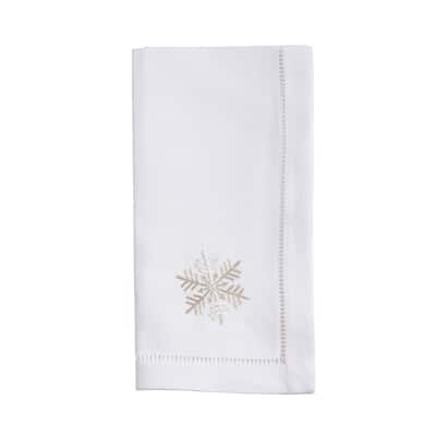 Snowy Delight Embroidered Napkin (Set of 6) - 20"x20"