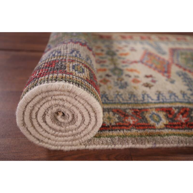 Geometric Viss Oriental Runner Rug Hand-Knotted Wool Carpet - 2'6"x 7'11"