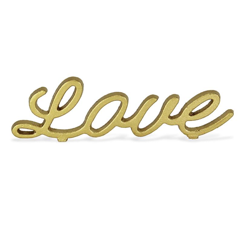 Black Cast Iron Table Décor - Love - Gold