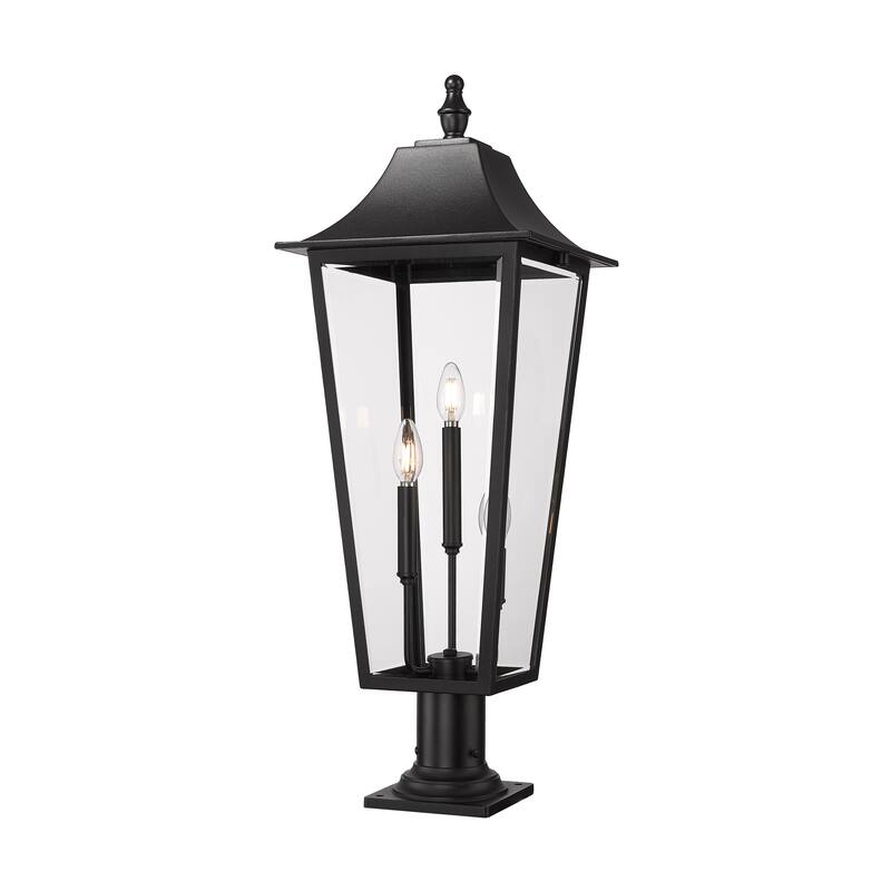 Gannon 3 Light Outdoor Pier Mounted Fixture in Black
