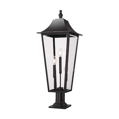 Gannon 3 Light Outdoor Pier Mounted Fixture in Black
