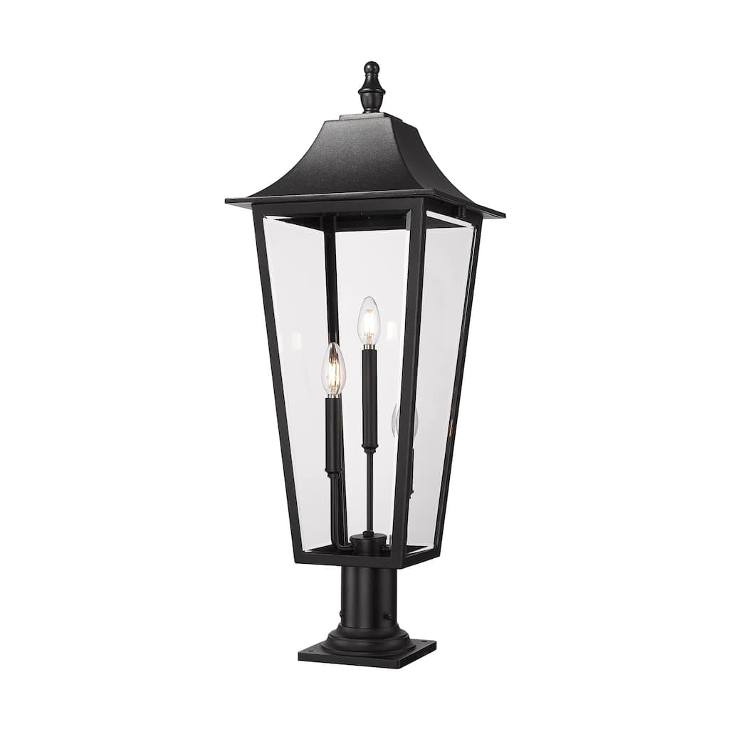 Gannon 3 Light Outdoor Pier Mounted Fixture in Black