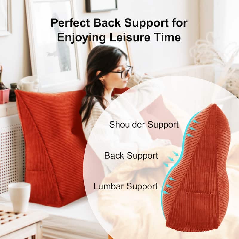 WOWMAX Reading Wedge Pillow Bed Headboard Backrest Support Cushion