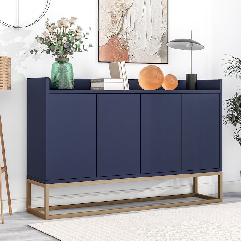 Kitchen Buffet Sideboard Coffee Bar Cabinet Accent Storage Cabinet Server Table - Blue