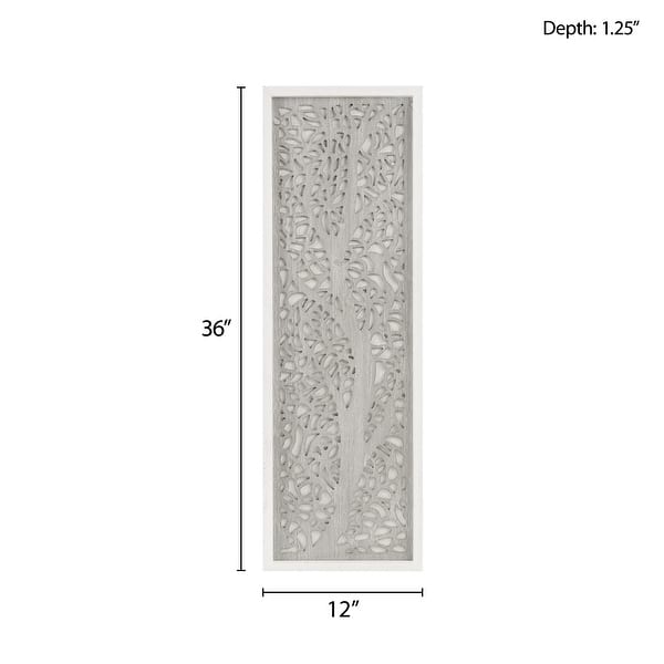 dimension image slide 0 of 2, Madison Park Laurel Branches Laser Cut Tree Framed Panel Wall Decor