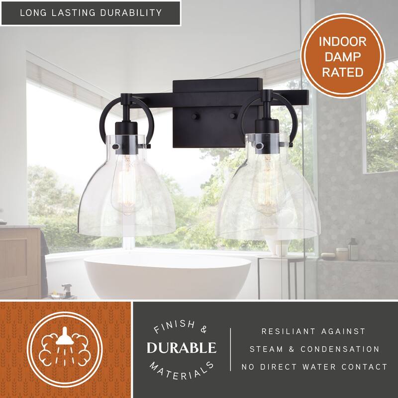 Ogden Contemporary Bathroom Vanity Light Fixture Clear Glass